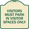 Signmission Visitors Parking Visitors Must Park in Visitor Spaces Heavy-Gauge Alum, 18" x 18", TG-1818-22720 A-DES-TG-1818-22720 - alternate 1